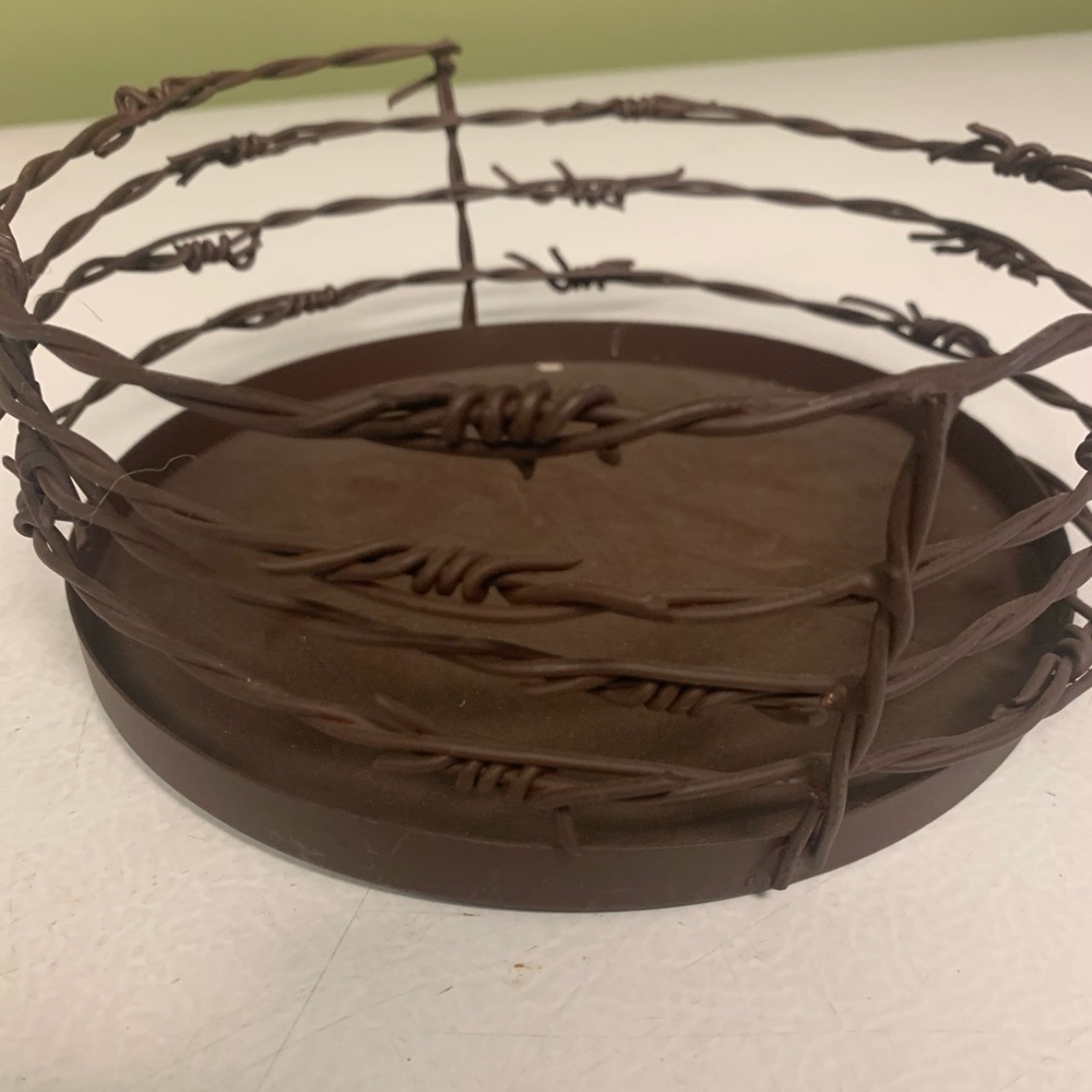 NEW 10’ round Barbed Wire catch-all bowl